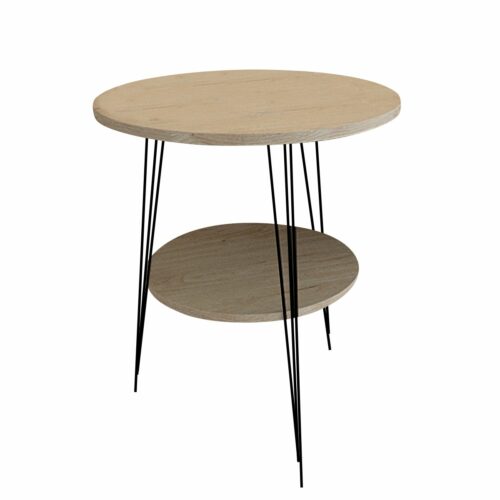 שולחן צד מודרני בעל שני מדפים ורגלי מתכת  דגם קיטו