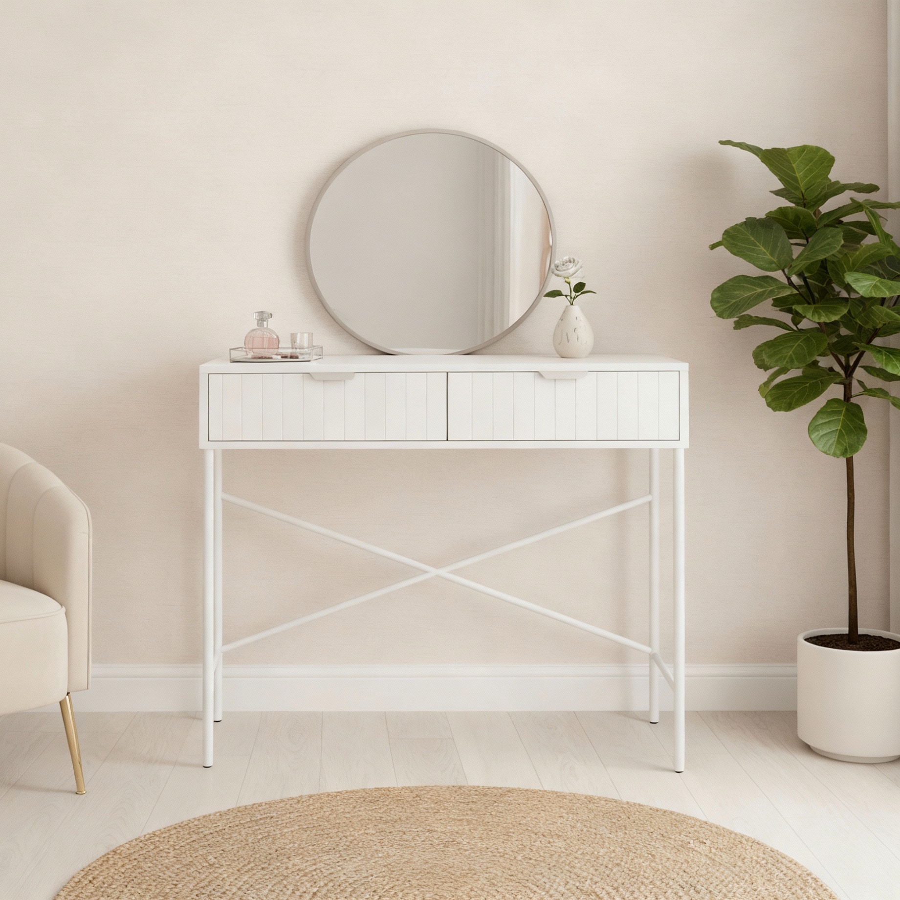 שידת איפור אלגנטית משולבת מראה דגם מילאן שידת איפור אלגנטית משולבת מראה דגם מילאן