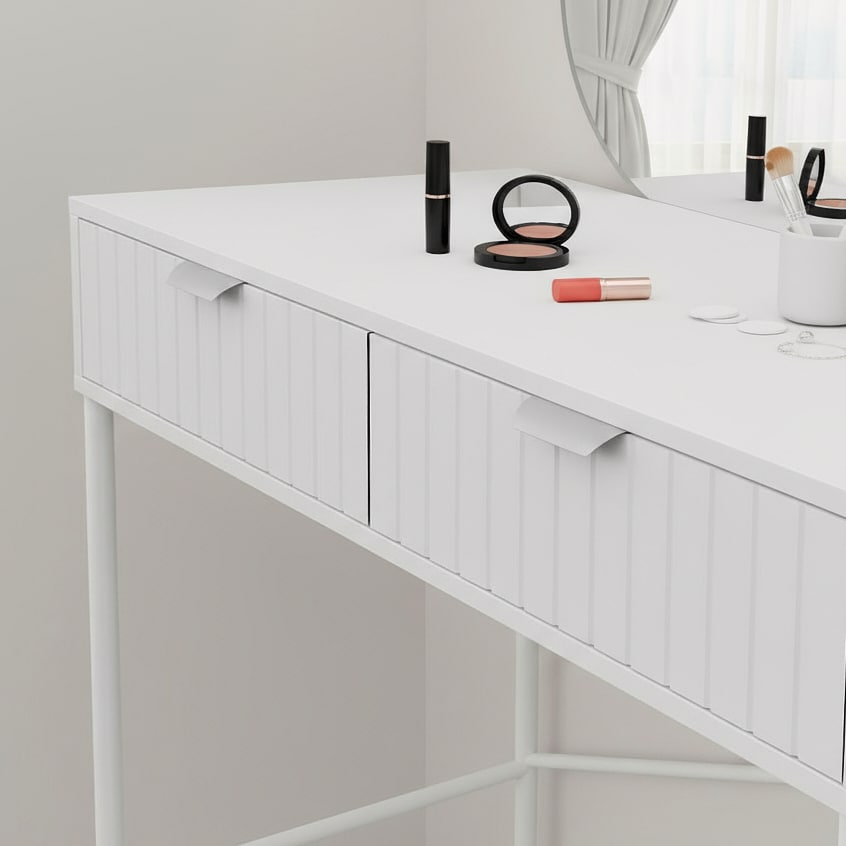 שידת איפור אלגנטית משולבת מראה דגם מילאן שידת איפור אלגנטית משולבת מראה דגם מילאן