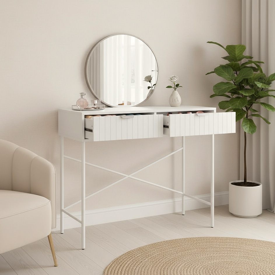 שידת איפור אלגנטית משולבת מראה דגם מילאן שידת איפור אלגנטית משולבת מראה דגם מילאן