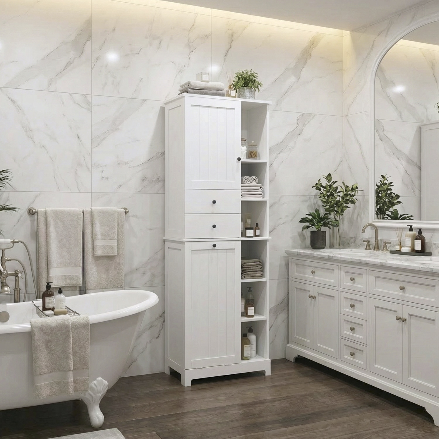 ארון אמבטיה משולב סל כביסה דגם דנבר ארון אמבטיה משולב סל כביסה דגם דנבר