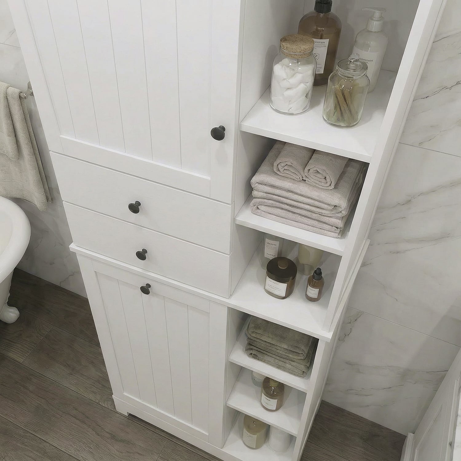 ארון אמבטיה משולב סל כביסה דגם דנבר ארון אמבטיה משולב סל כביסה דגם דנבר